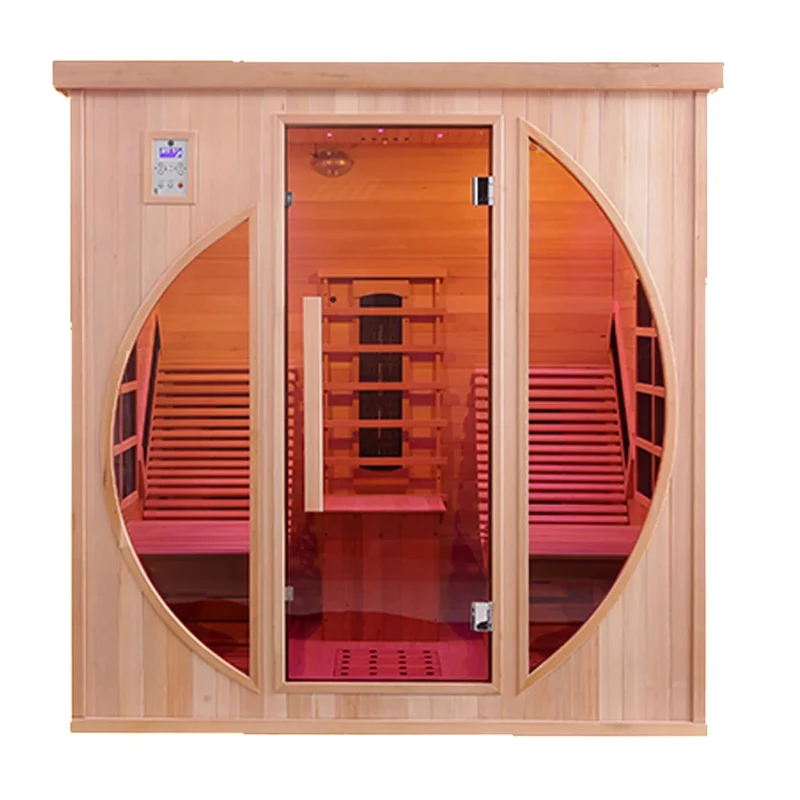 Helius US Warehouse Stock for Sale Infrared Dry Sauna Room Featuring Hemlock Wood for Relaxation and Wellness