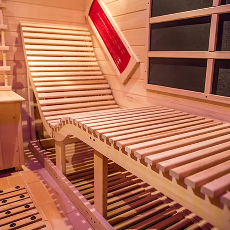 Helius US Warehouse Stock for Sale Infrared Dry Sauna Room Featuring Hemlock Wood for Relaxation and Wellness