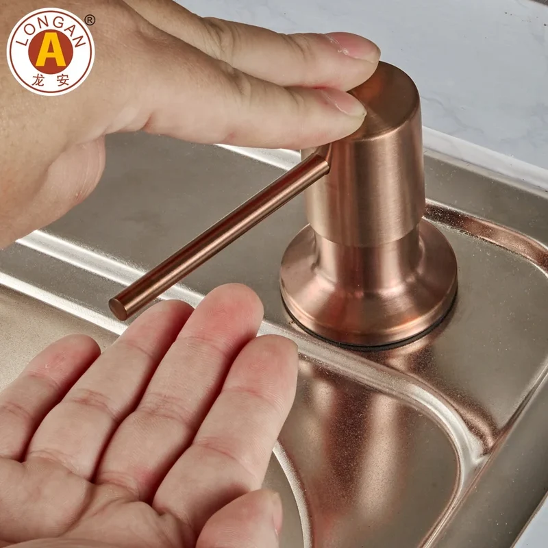 Kitchen 1000ml Hand Bottle Sink Soap Pump Dispenser Stainless Steel Liquid Soap Dispenser Ss304 Bottle for Kitchen Sink