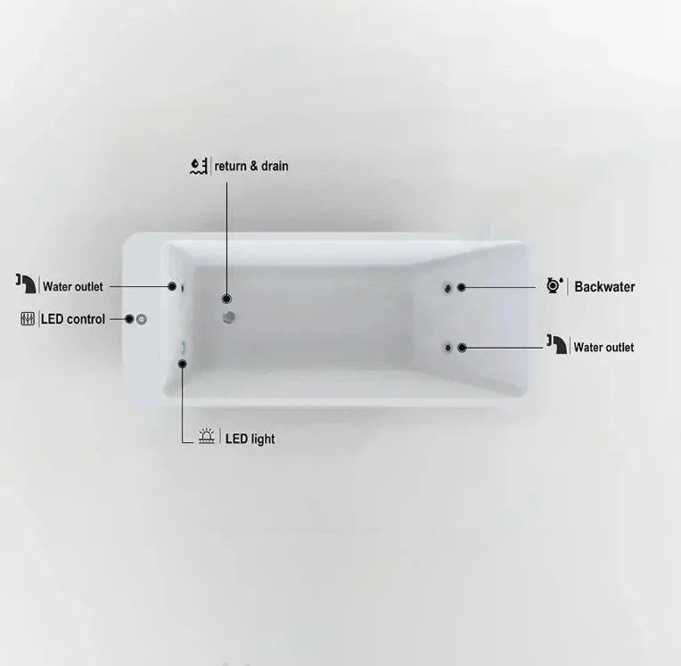 USA Warehouse Spot Acrylic Spa Bathtub Chiller with Built-in Integrated Ice Bath Cold Plunge for Body Healing Therapy