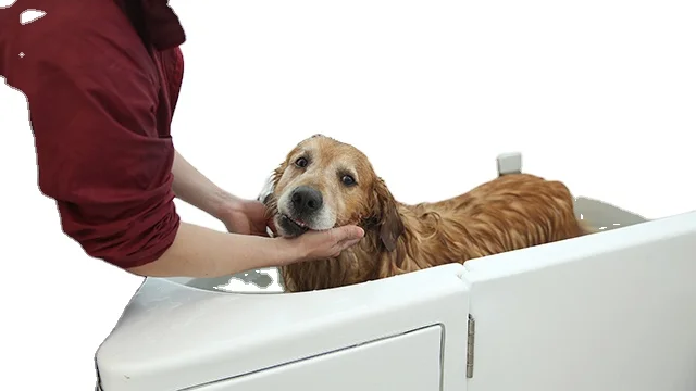 Modern Design Portable Rectangle Machine Air Massage Eco-Friendly Acrylic Large Dog Wash Station Free Standing Dog Spa Bathtub