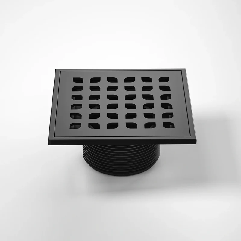 US Standard 4 Inch Square Shower Drain Stainless Steel Floor Drain with Durable ABS Base Dropshipping Supported