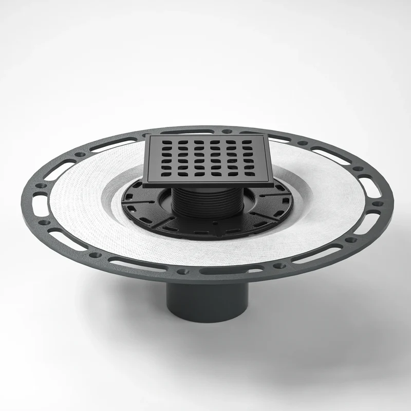 US Standard 4 Inch Square Shower Drain Stainless Steel Floor Drain with Durable ABS Base Dropshipping Supported