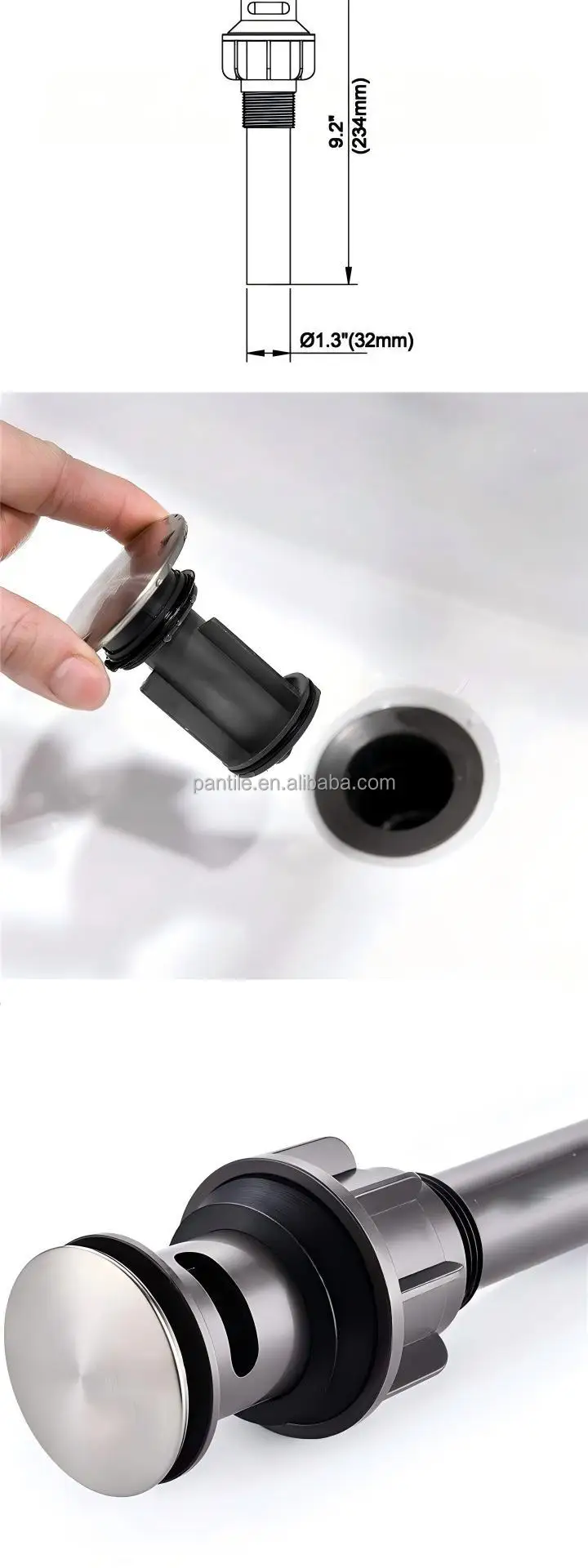 Luxury Plastic Pop up Basin Drain with Chrome Plated Finish Threaded Connection for Modern Bathroom Hotel Use Easy to Clean