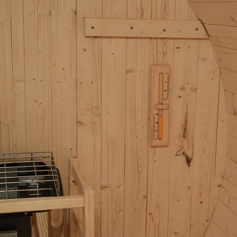 Luxury 8ft Canadian White Pine Barrel Sauna | Steel & Glass Frame | Backyard Spa Retreat - 10% OFF, in Stock Now