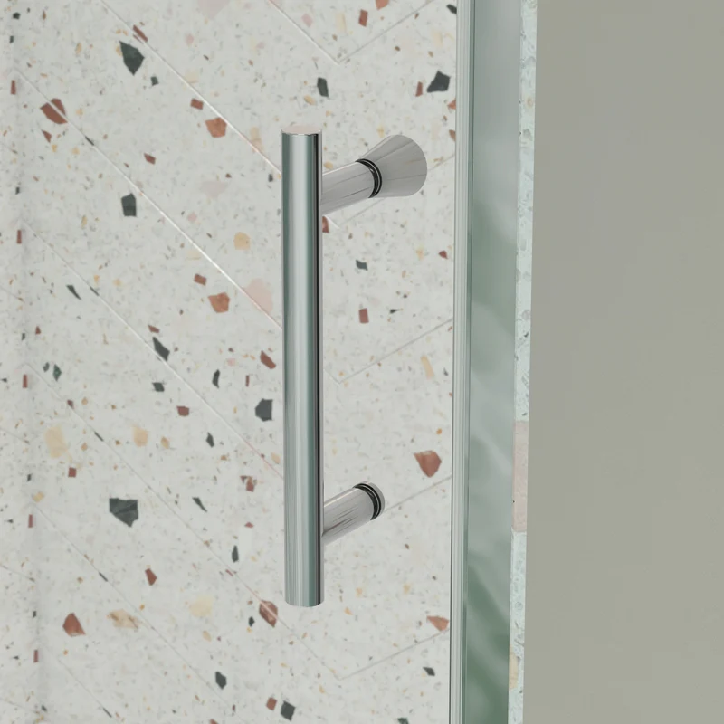 56-60" X 71" Chrome Pivot Shower Door, 1/4" SGCC Tempered Glass & Reversible Installation