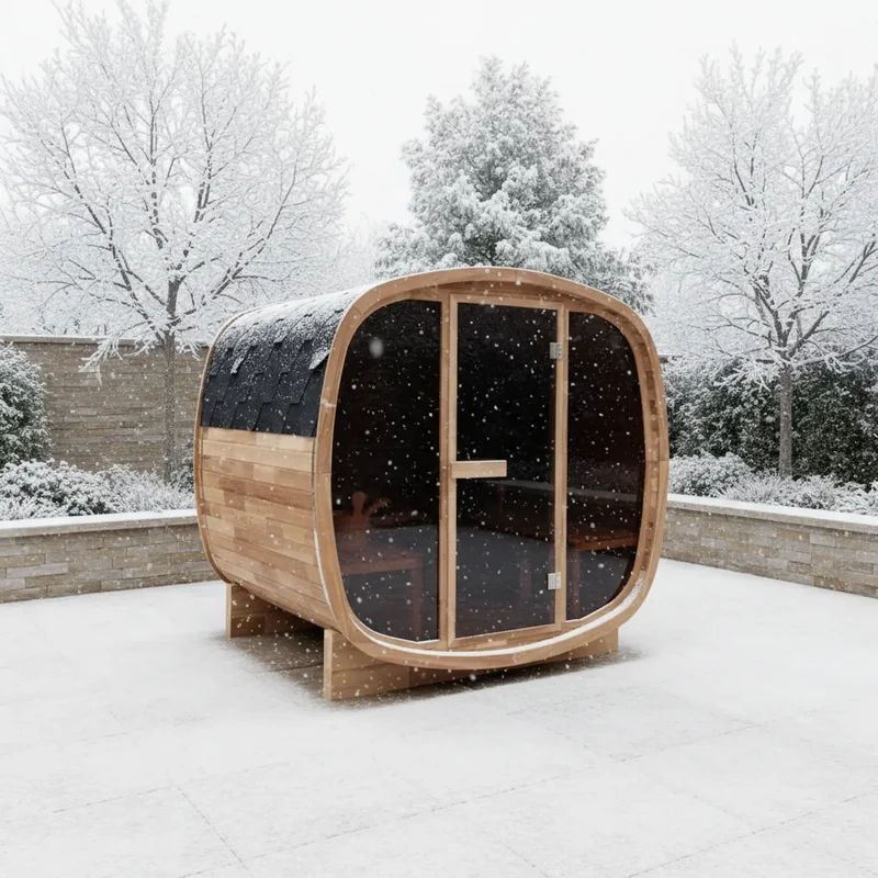 New Product on Sale Outdoor Red Cedar Sauna Traditional Steam Garden Cube Sauna for 2-4 Persons with Heater