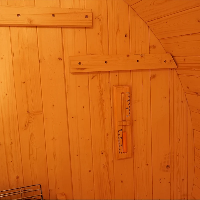 Luxury 6FT Outdoor Barrel Sauna Featuring a Panoramic Glass Front and Premium Commercial-Grade Heater