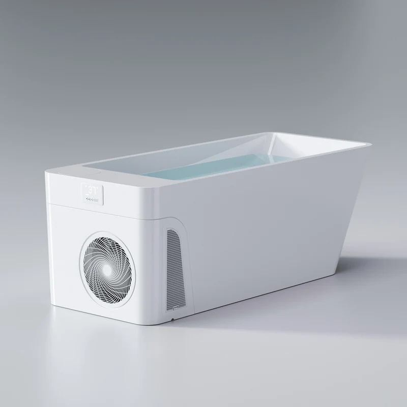 Customized All-in-One Acrylic Athlete Recovery Rectangular Ice Bathtub Wifi APP Control Cold Plunge Chiller Bathtubs Whirlpools