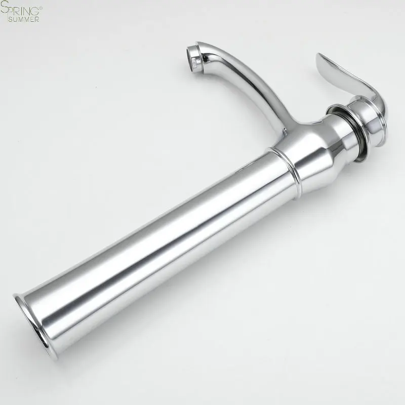 European Style Zinc Single Hole Single Handle Counter Top Metered Ceramic Valve Core Bathroom Tall Wash Basin Faucet