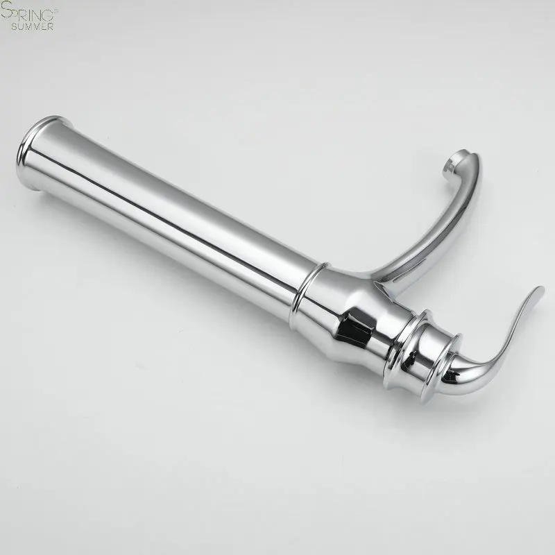 European Style Zinc Single Hole Single Handle Counter Top Metered Ceramic Valve Core Bathroom Tall Wash Basin Faucet