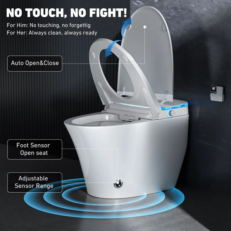 Modern Premium Intelligent Toilet Inventory Surplus Floor Mounted Luxury Electric Bidet Smart Toilet for Rental Property Upgrade