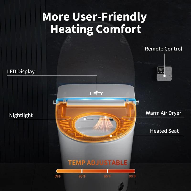 Modern Premium Intelligent Toilet Inventory Surplus Floor Mounted Luxury Electric Bidet Smart Toilet for Rental Property Upgrade