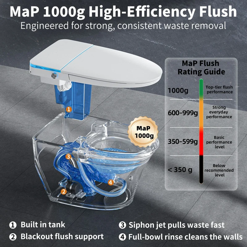 Modern Premium Intelligent Toilet Inventory Surplus Floor Mounted Luxury Electric Bidet Smart Toilet for Rental Property Upgrade