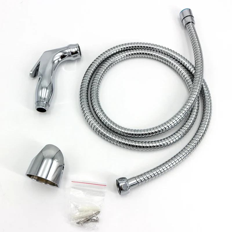 Portable Plastic Bathroom Toilet Shattaf Set for Travellers Includes Bidet Sprayer