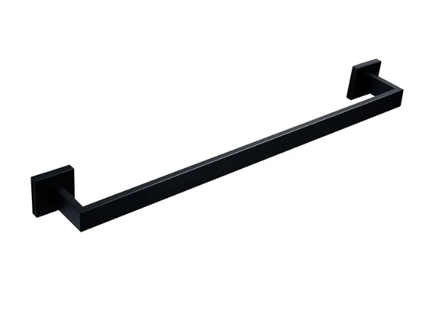 Deao Wall Mounted Towel Rack 5-piece Matte Black Bathroom Hardware Accessory Set Stainless Steel Towel Rod Set