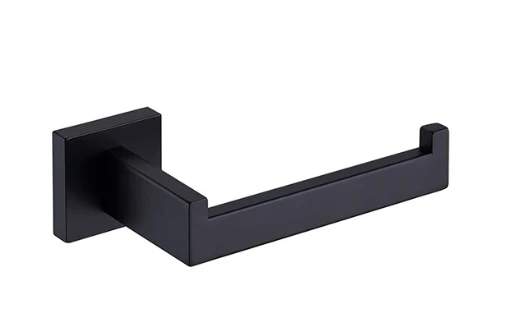 Deao Wall Mounted Towel Rack 5-piece Matte Black Bathroom Hardware Accessory Set Stainless Steel Towel Rod Set