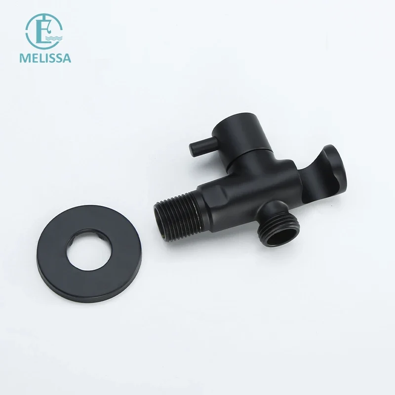 Melissa Modern Hotel Use Wall-Mounted Black Brass Toilet Bidet Sprayer Set with Vertical Spray and Water Saving Features