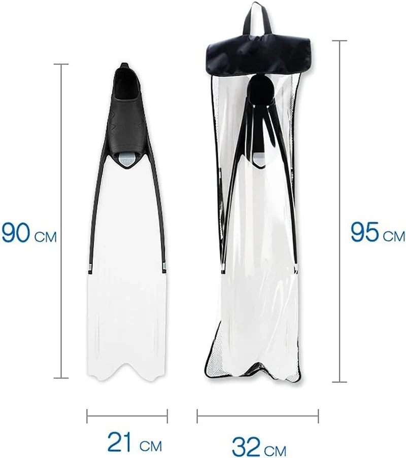 Modular Freediving Fins Long Blade Flippers PP Interchange Foot Pocket Impulse Professional Divers Spearfishing Free Diving Fin