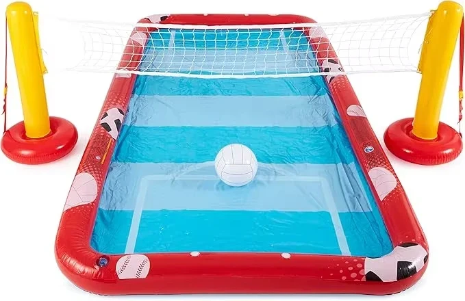 Popular PVC Inflatable Outdoor Playground with Soccer Base Ball Volleyball Floating Pool Bar for Children Bulk Swimming Pool