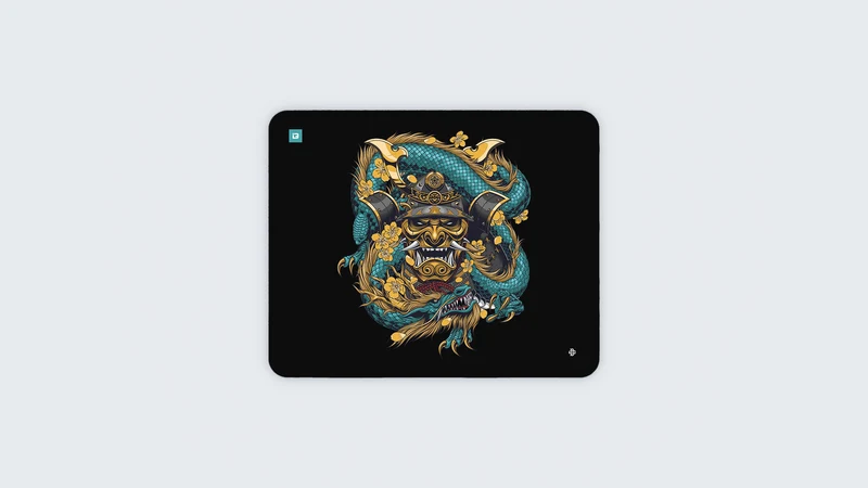 Samurai Maske Embraced Blau