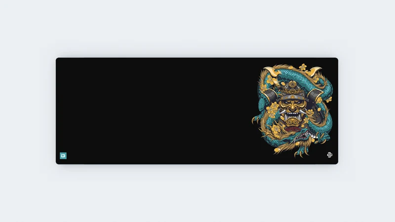 Samurai Maske Embraced Blau