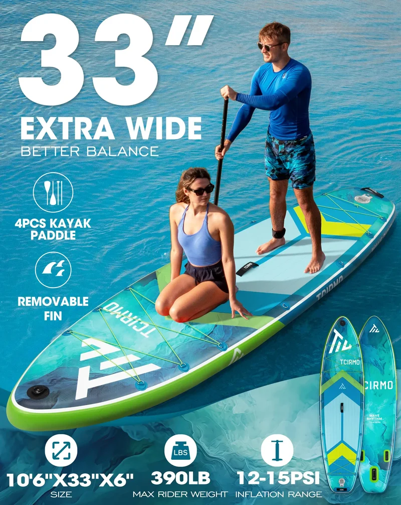 EU Dropshipping Weihai Factory Stand up Paddle Board Waterplay Surfing 33'' Ultra Wide Inflatable sup Board with Accessories