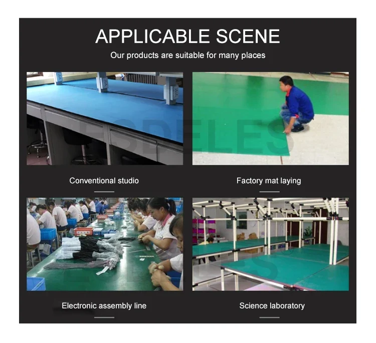 Wholesales Price 1mX10m Gray 2mm Durable Rubber Grounding Floor Table Soldering Antistatic Esd Mat Roll for Workbench