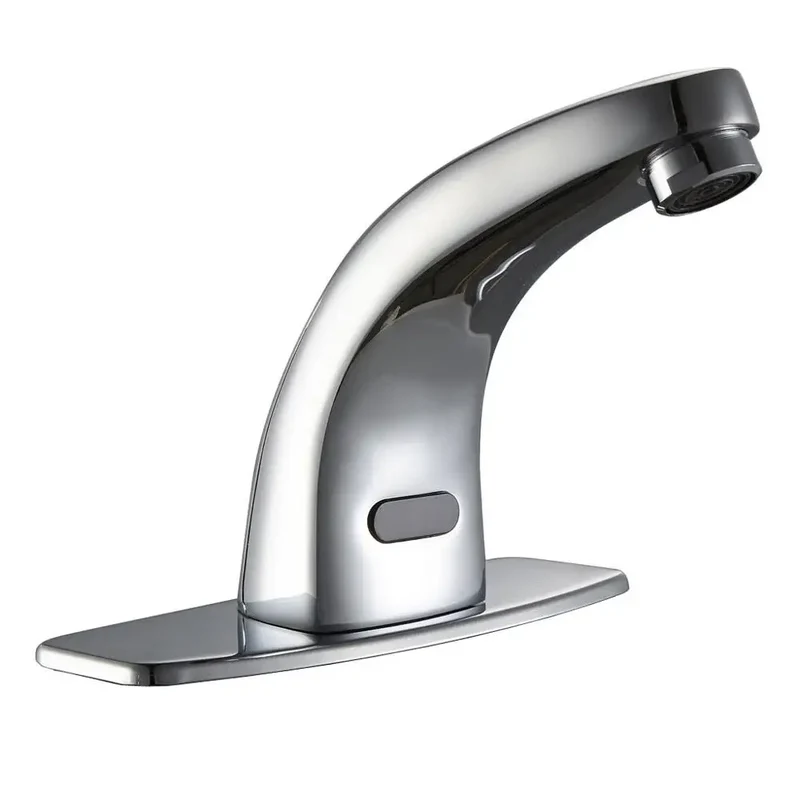 Modern Design Automatic Shut-Off Motion Sensor Faucet Deck Mounted Medical Construction for Infection Prevention Single Hole