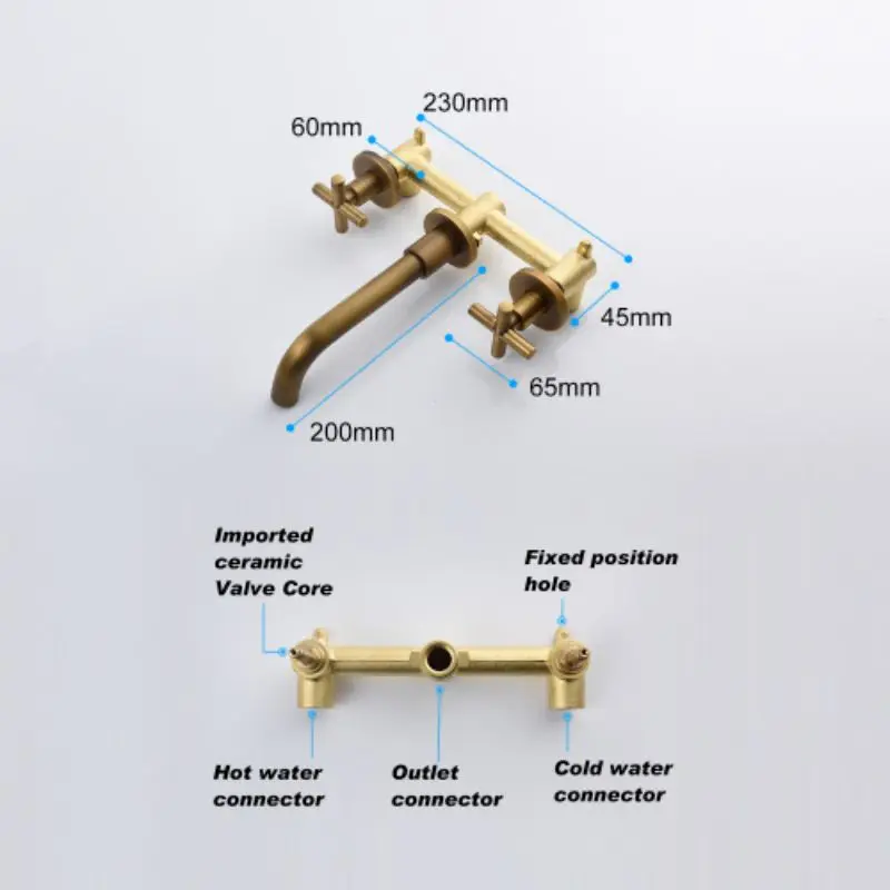 Usa Free Drop Shipping Wall Mounted Bathroom Sink Faucet Tap Dispenser America Ready Stock Taps Shower Bathroom Faucet