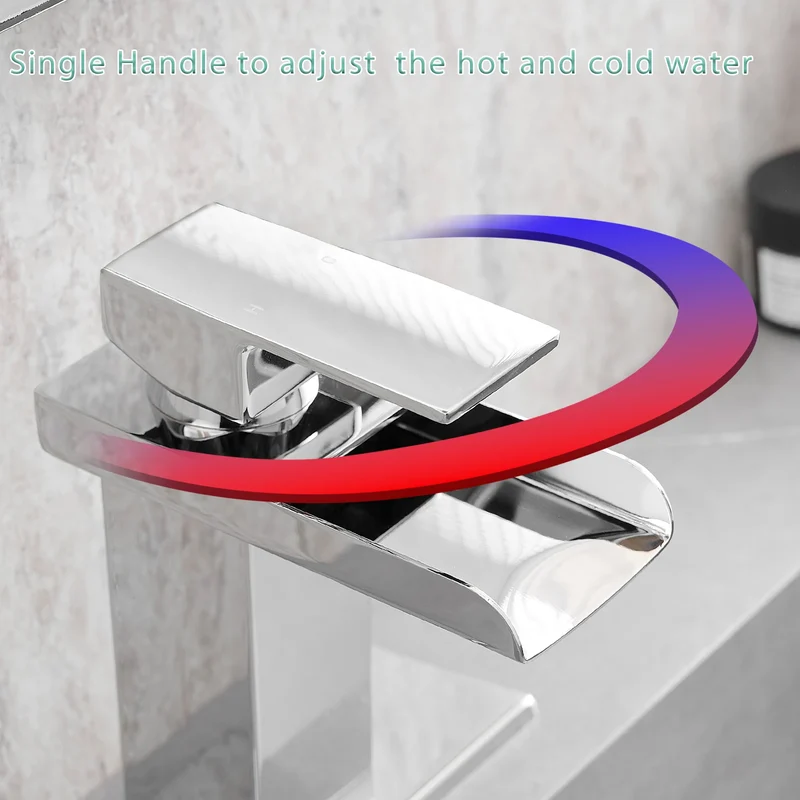 Cheap Modern 1-Hole Chrome Shining 304 Stainless Steel Bathroom Faucet Anti-Rust Basin Taps with Ceramic Valve Core Deck Plate