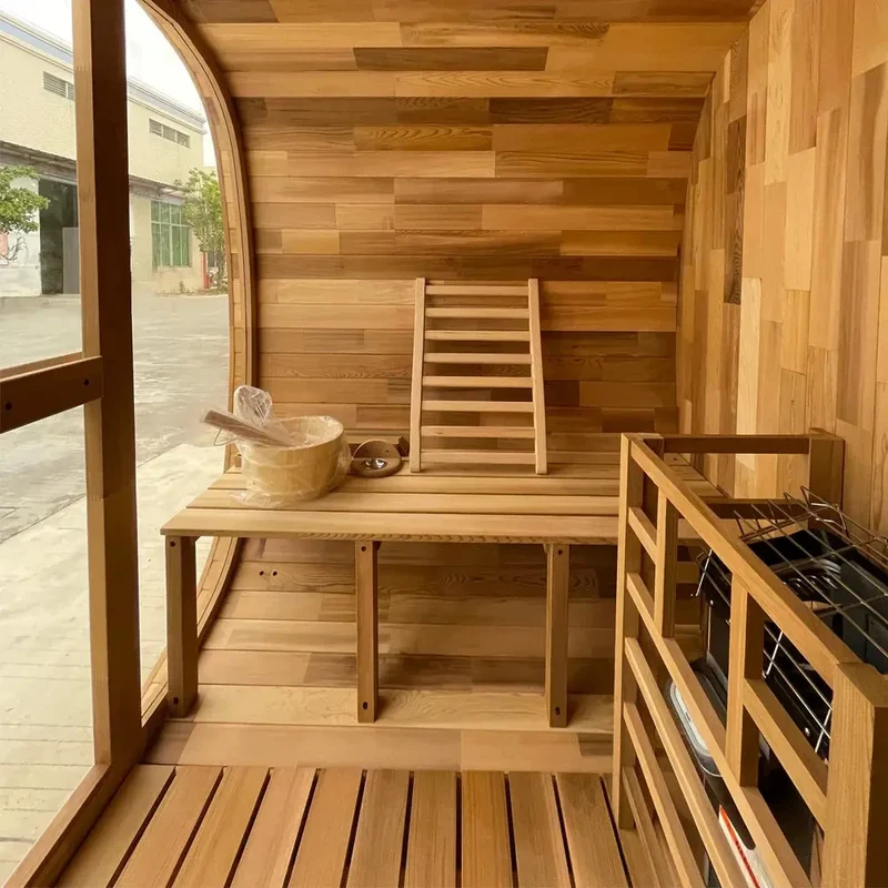 Premium Natural Red Cedar 4-Person Outdoor Sauna - 10% OFF | in Stock, Ready to Ship | Easy Assembly & Durable Construction