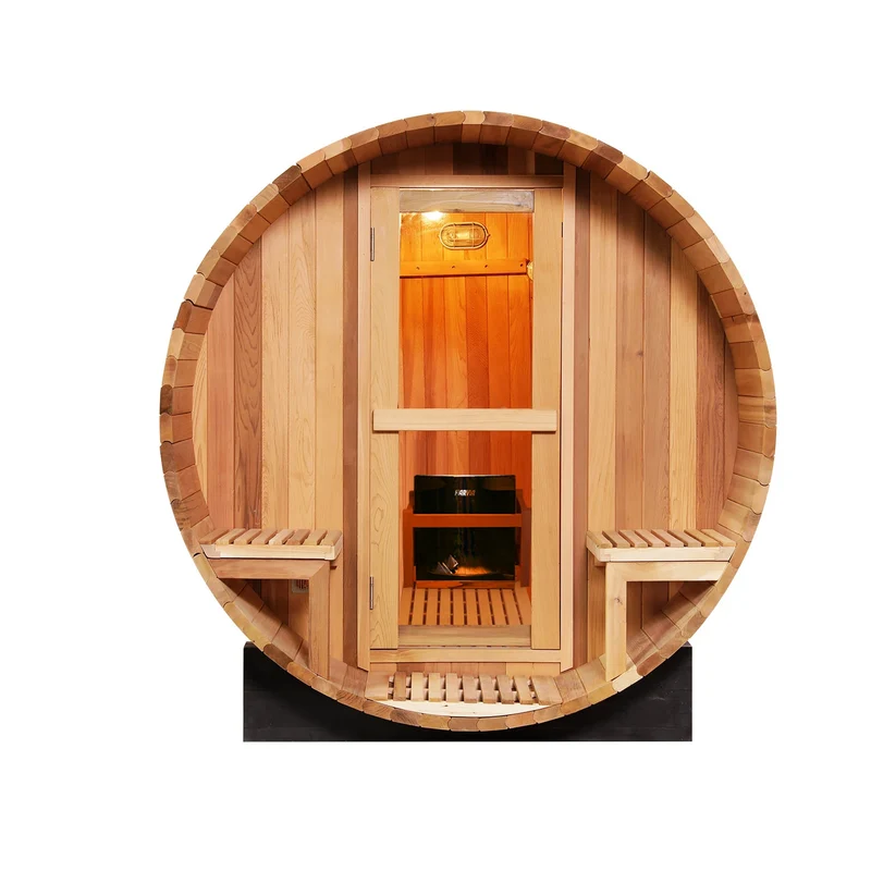 USA Stock Classic Outdoor Electric Steam Sauna Room Solid Wood Wet Steam Barrel Sauna for Backyard Garden