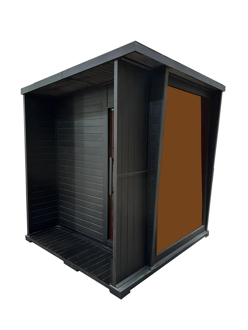 Fast-Heating Black Outdoor Sauna Cabin Waterproof 4 Person Traditional Steam Sauna House for Improved Circulation