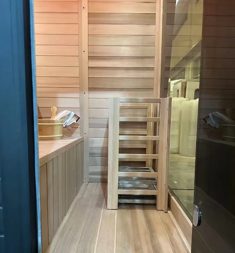 Fast-Heating Black Outdoor Sauna Cabin Waterproof 4 Person Traditional Steam Sauna House for Improved Circulation