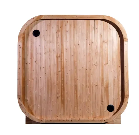 Cube Sauna with Sauna Kits Carbonized Finnish Spruce Outdoor Sauna for 4Person Black Waterproof Roof Tiles