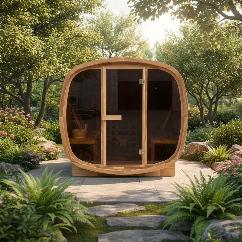 Value-for-Money Premium-Craft Family Small Outdoor Cube Sauna Red Cedar Wood Traditional Sauna for Organic Wellness