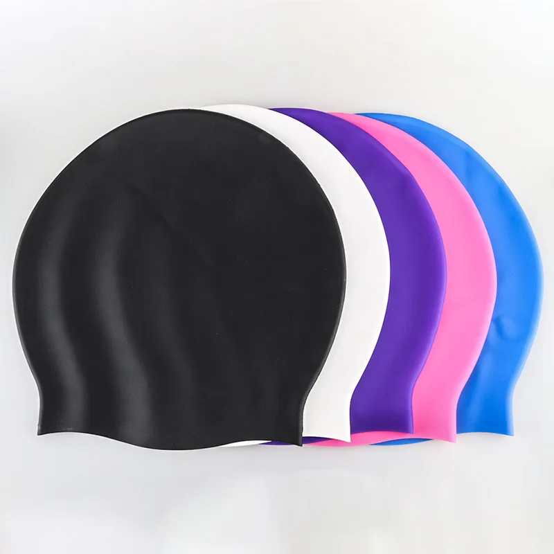 Plus Size Silicone Swim Cap Protective Swimming Caps Training Custom Swim Cap for Long Hair & Braids & Dreadlock