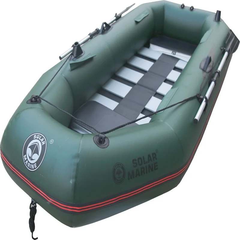Hot Selling Solar Marine B230-1 230 CM 3 People PVC Inflatable Kayak Canoe Wooden Floor Fishing Boat With Oar Accessories