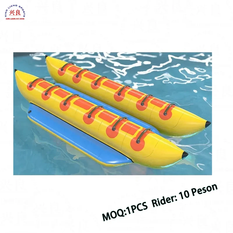 Wholesale High Quality Inflatable Pvc 10 Person Towable Tube Inflatable Banana Boat Tube Pontoons for Rental