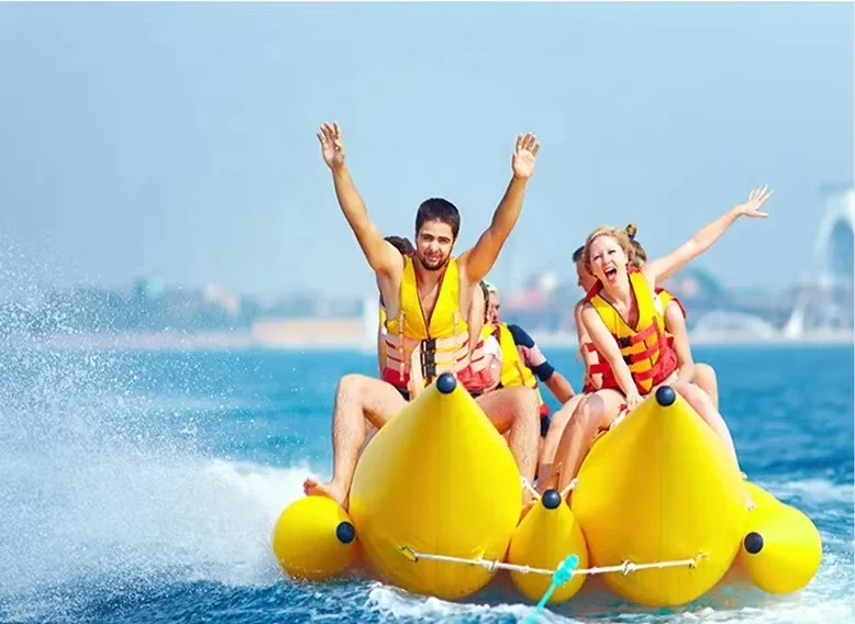 Wholesale High Quality Inflatable Pvc 10 Person Towable Tube Inflatable Banana Boat Tube Pontoons for Rental