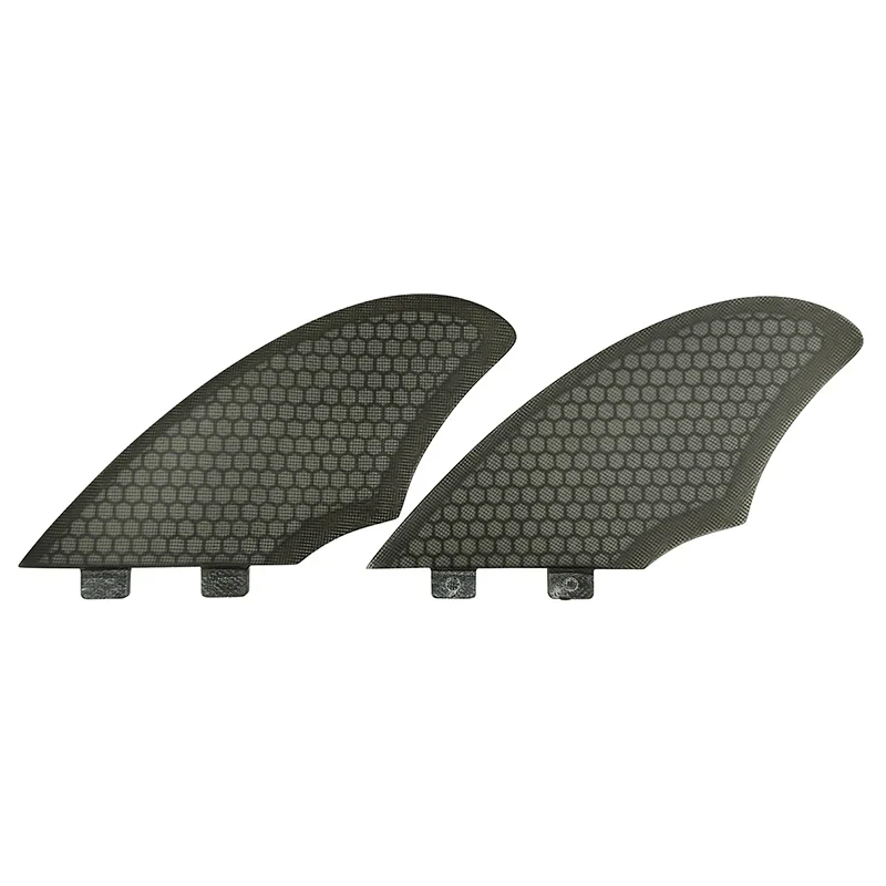 Wholesales Grey/Clear FK Honeycomb Fiberglass Double Tabs Surfboard Fins