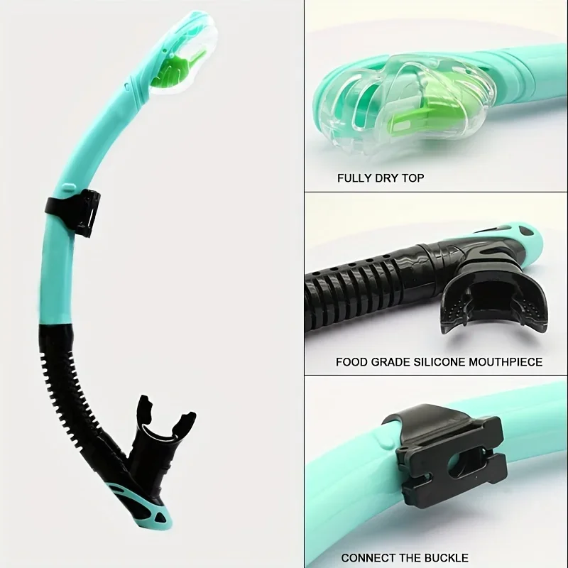 JUNHAIINS Wholesale Snorkel with Dry Breathing Top Valve for Diving Scuba Swimming for Wholesaling Professional Freediving