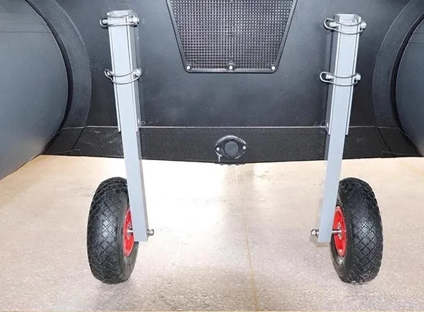 Dinghy Wheels Folding Flip-up Inflatable Boat Kayak Canoe Launching Wheels Stainless Steel Trailer Dolly Towing Cart