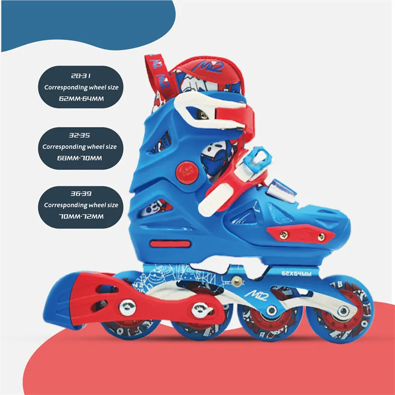 Factory Hot Sale Children's Freestyle Inline Skates 4 Wheels Adjustable Outdoor Electric Roller Skates ABEC-9 Bearings PP Shell