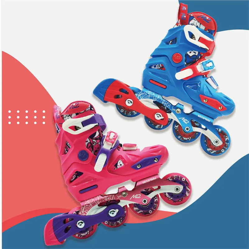 Factory Hot Sale Children's Freestyle Inline Skates 4 Wheels Adjustable Outdoor Electric Roller Skates ABEC-9 Bearings PP Shell