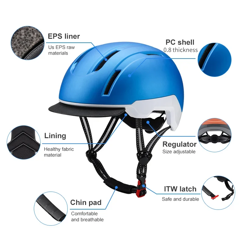 Keplo CE Dual Sport Unisex E Scooter & Mountain Bike Helmet Ultralight Adjustable Durable PC+EPS Material Outdoor Cycling Safety