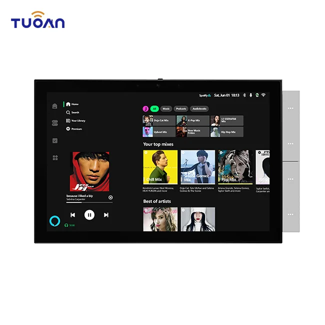 TUOAN Tuya Smart 10 Inch Touch Screen Control Panel Smart Home System Wifi Zigbee Blue Tooth Gateway Built-in Alexa