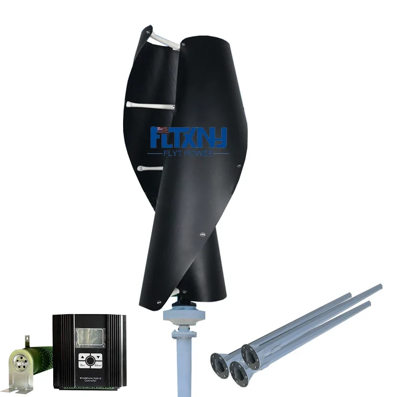 Hot Sale Roof Mount Residential 2000w12/24/ 48v 96v Vertical Axis Efficient Wind Turbine Generator for Home Use 1000w 3kw