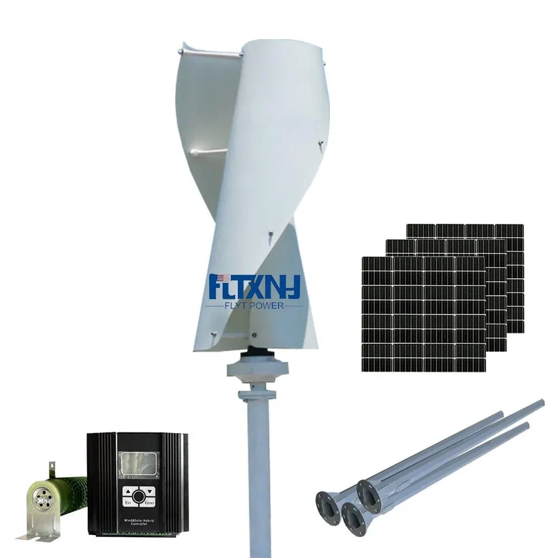 Hot Sale Roof Mount Residential 2000w12/24/ 48v 96v Vertical Axis Efficient Wind Turbine Generator for Home Use 1000w 3kw